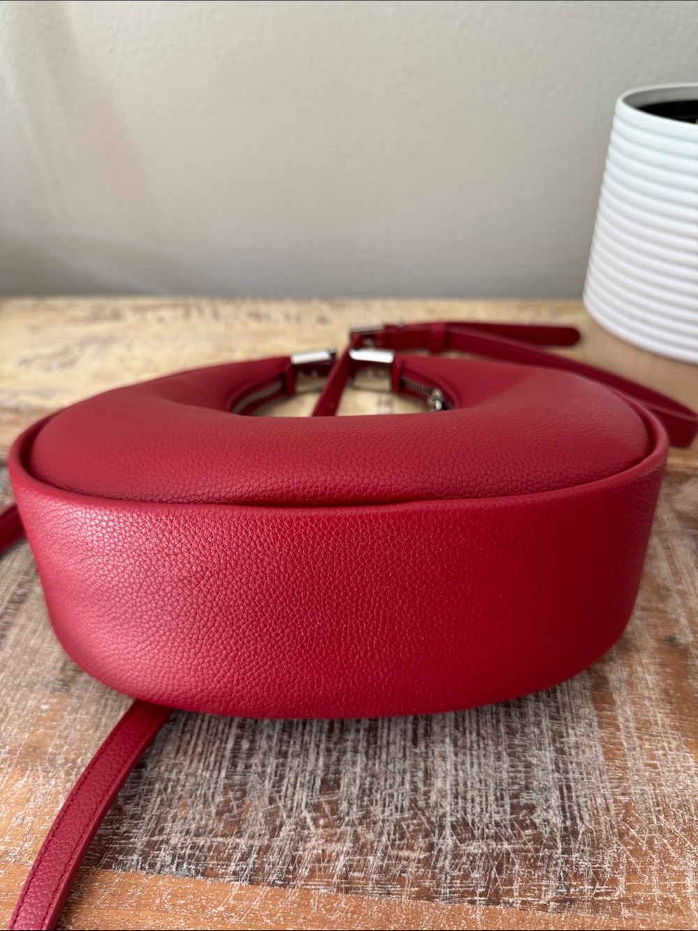 DKNY Red Crescent Crossbody Bag - NWOT - Picture 7 of 10